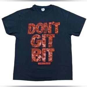 Y2K 2014 AMC The Walking Dead Don't Get Bit Print T-Shirt (L)